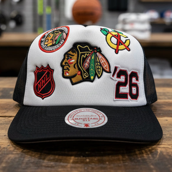 *Chicago Blackhawks* ~Trucker style Snapback hats by Mitchell & Ness~