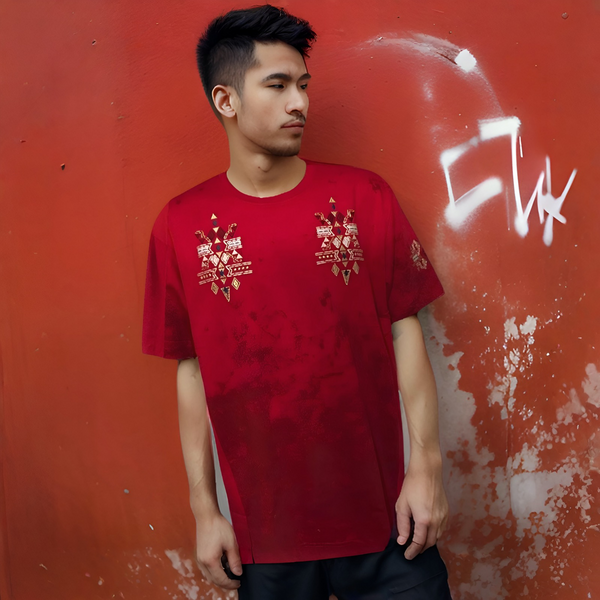 ^8IGHTH DSTRKT^ (RED) ~EMBROIDERED LOGOS~ SHORT SLEEVE T-SHIRTS
