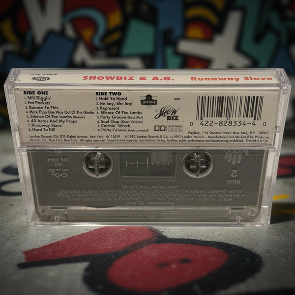 •SHOWBIZ & A.G. - RUNAWAY SLAVE• ~1992 OG PRESSING~ (CASSETTE TAPE)