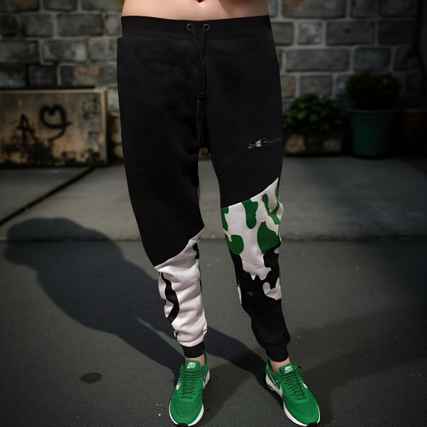 •CHAMPION CHIEF• LUXURY (GREEN CAMOUFLAGE) JOGGER SWEATPANTS (CUT & SEW)