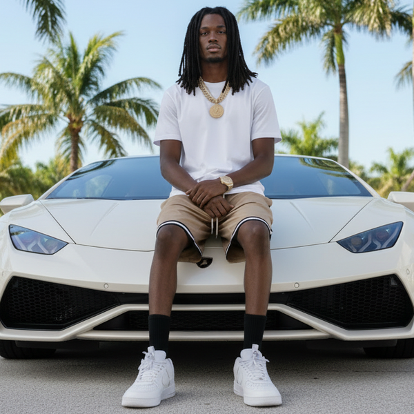 *Brown Mesh Shorts* (Lined) (Zip Pockets)