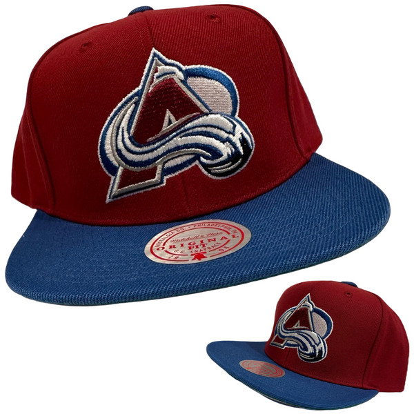 *Colorado Avalanche* snapback hats by Mitchell & Ness