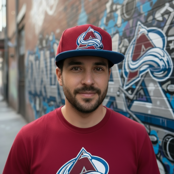 *Colorado Avalanche* snapback hats by Mitchell & Ness