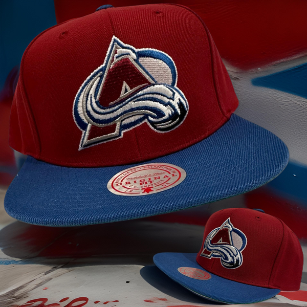 *Colorado Avalanche* snapback hats by Mitchell & Ness