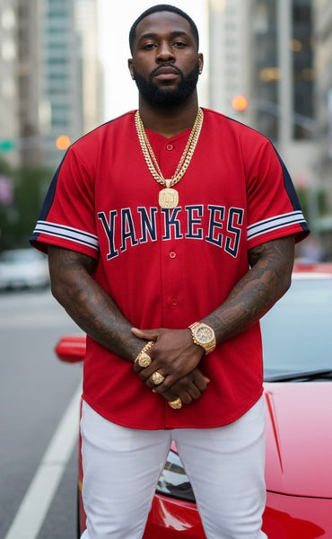 *PRE LOVED* •NEW YORK YANKEES• (RED-MULTI) ~STARTER JERSEY~