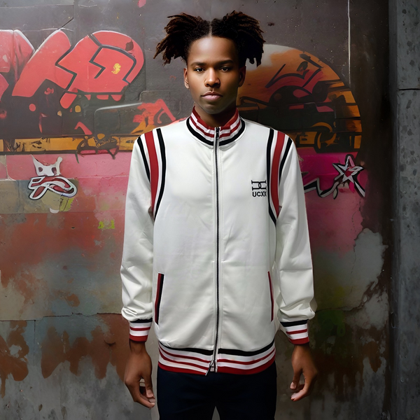 ^UCXX^ (WHITE-MULTI) ZIP UP TRACKSUITS JACKET (ACTIVEWEAR)