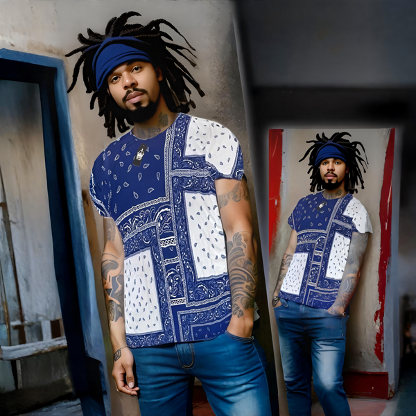 ^BLUE BANDANA^ LUXURY TEES BY OUTFIT KINGS (LIMITED)
