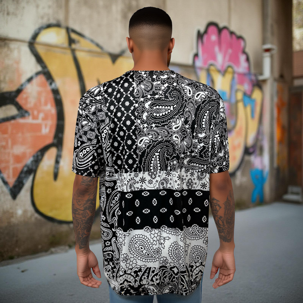 •PAISLEY T-SHIRT• ~Black & White~ *Light summer activewear*