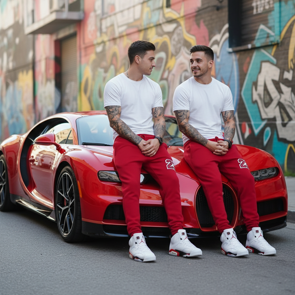 •23• (RED-BLACK) JOGGER SWEATPANTS