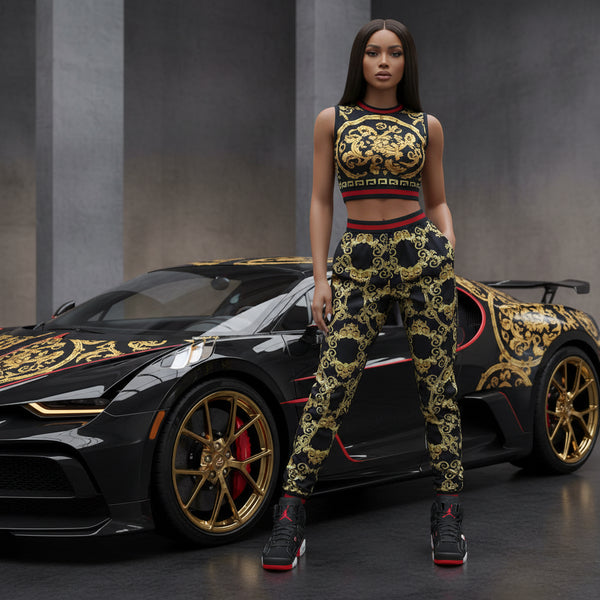 *V3R$@C3 STYLE* (BLACK-MULTI) ~LIGHTWEIGHT~ •JOGGER SWEATPANTS FOR WOMEN•