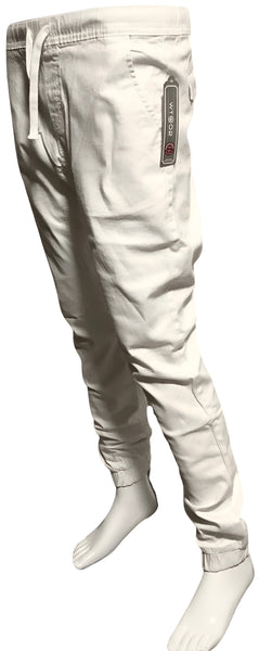 ^WT02^ (WHITE) COTTON JOGGER PANTS