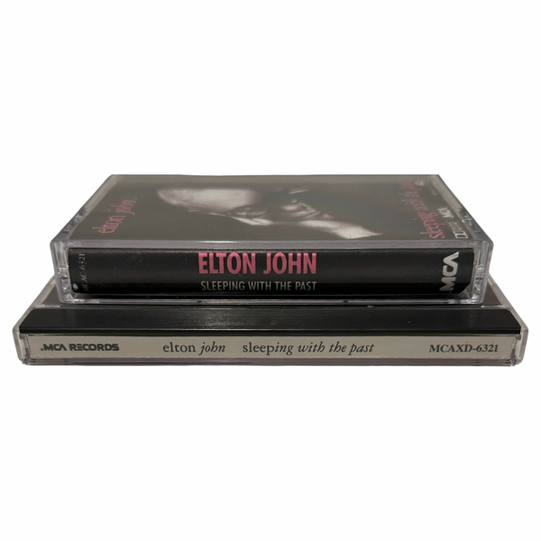 •ELTON JOHN - SLEEPING WITH THE PAST• ~1989 OG CANADIAN PRESSINGS~ (CD & CASSETTE TAPE)