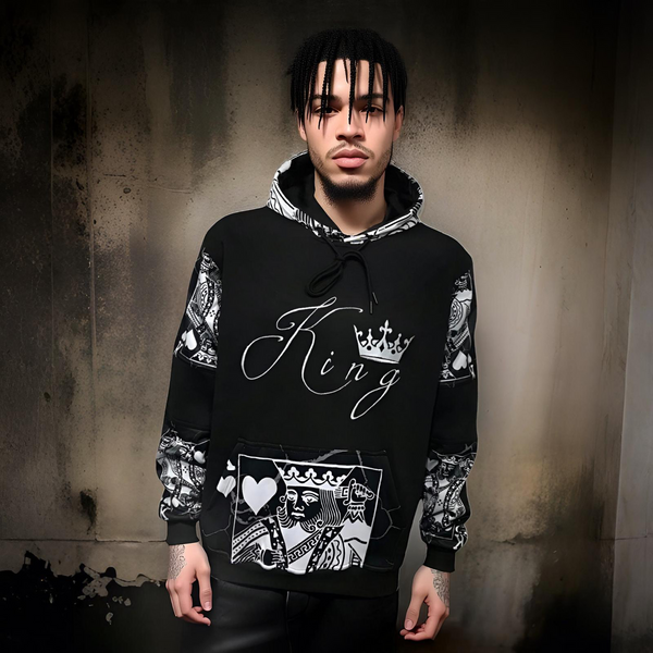 ^KING OF HEARTS^ LUXURY PULLOVER HOODIES LUX (CUT & SEW) (EMBROIDERED LOGO)