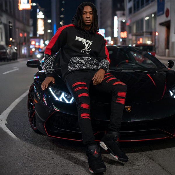 *LA VIE L0U!$* ~CUT & SEW LUXURY PULLOVER HOODIES~ (3 TONE)