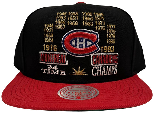 *Montreal Canadiens* ~24 Time Champs~ snapback hats by Mitchell & Ness