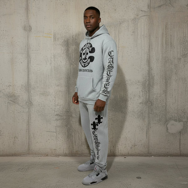 *CROOKS & CASTLES* (GREY) ~PU GOTHIC~ LUXURY SWEATSUIT