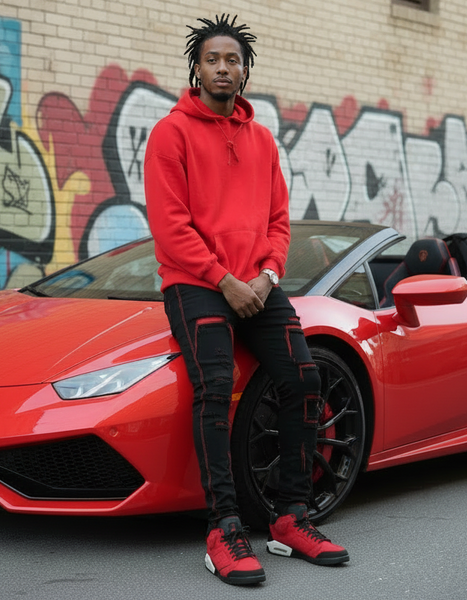 *COTTON BEST* (RED) PULLOVER HOODIES (HIGH GRADE COTTON BLENDS)