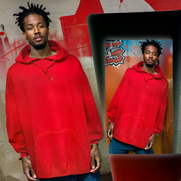 ^COTTON BEST^ (RED) PULLOVER HOODIES (HIGH GRADE COTTON BLENDS)