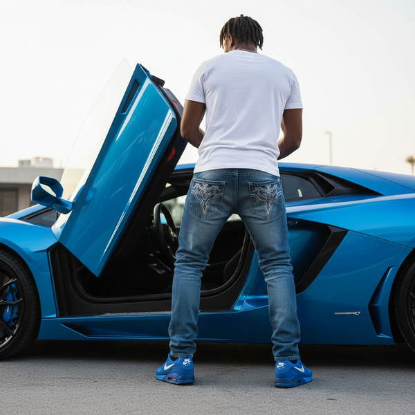 *AVIREX* (ICE BLUE) ~MEN'S DENIM JEANS~ (30 INCH x 32 INCH)