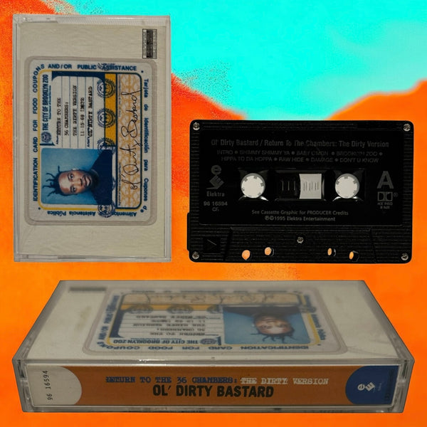 •OL’ DIRTY BASTARD - RETURN TO THE 36 CHAMBERS THE DIRTY VERSION• ~1995 OG CANADIAN PRESSING~ (CASSETTE TAPE) (BLACK SHELL)