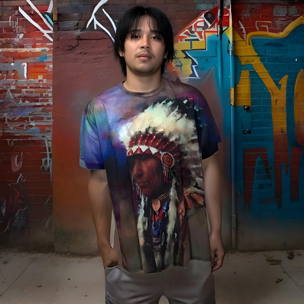 ^NATIVE AMERICAN^ ~FULL PRINT~ LIGHTWEIGHT SUMMER TEES