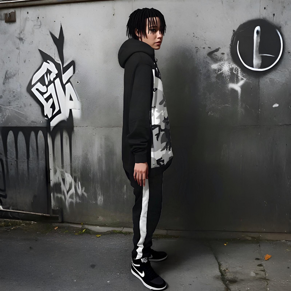 ^SEAN JOHN^ (CAMOUFLAGE) POLYESTER HOODED ZIP UP TRACKSUITS (XB SIZED)