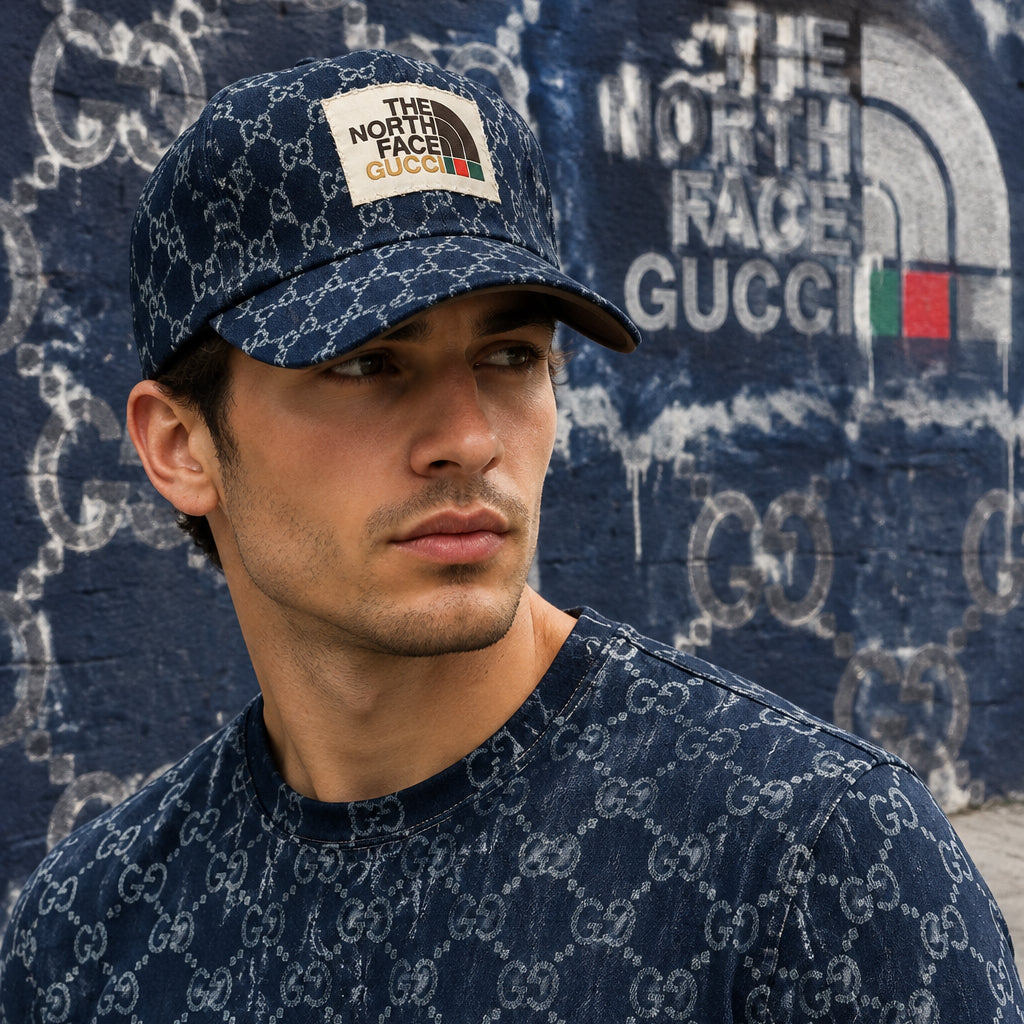 *Italian Dedigner* ~Denim soft shell v-crow strap back hat~