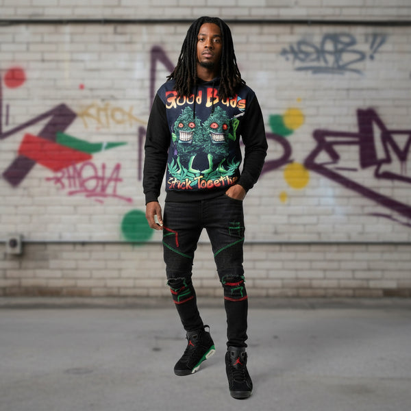 *GOOD BUDS STICK TOGETHER* PULLOVER HOODIES (BACK EMBROIDERY)