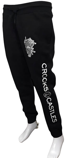 ^CROOKS & CASTLES^ (BLACK) ~LUX AIR MEDUSA~ JOGGER SWEATPANTS FOR MEN