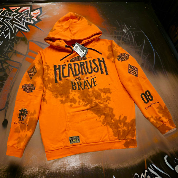 *HEADRUSH* (Orange Wash) ~The Brave~ Pullover Hoodie