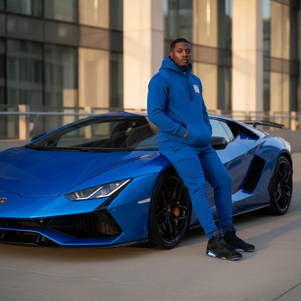 *HUSTLE GANG* (BLUE) ~HSTL~ HOODED SWEATSUITS