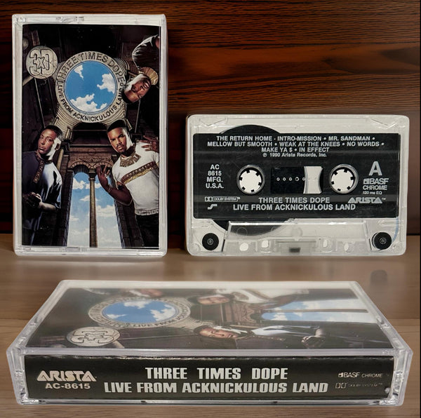 •THREE TIMES DOPE - LIVE FROM ACKNICKULOUS LAND• ~ 1990 OG PRESSING~ (CASSETTE TAPE)