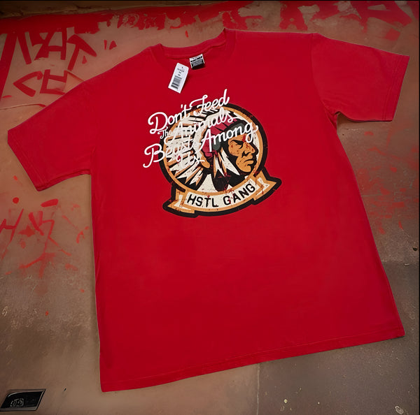 *HUSTLE GANG* (RED) ~DON’T FEED THE ANIMALS~ SHORT SLEEVE TEE