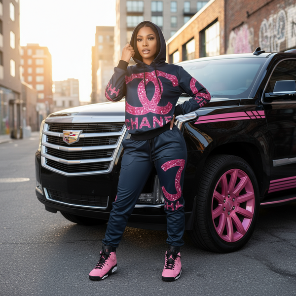 *CH@N3L* FLEECE LINED POLYESTER SWEATSUITS