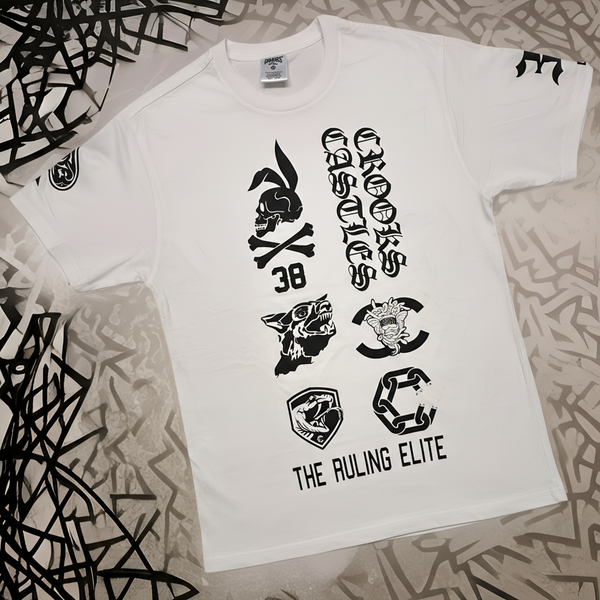 *CROOKS & CASTLES* (WHITE) ~THE RULING ELITE~ SHORT SLEEVE T-SHIRTS