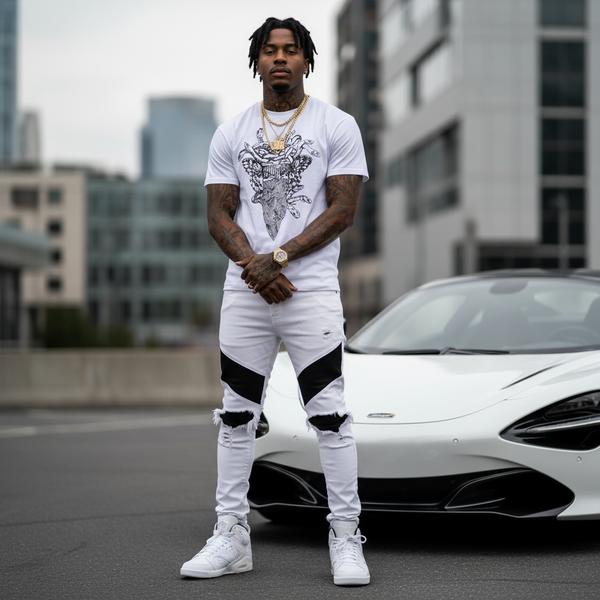 *CROOKS & CASTLES* (WHITE) ~SKETCH MEDUSA~ SHORT SLEEVE T-SHIRTS