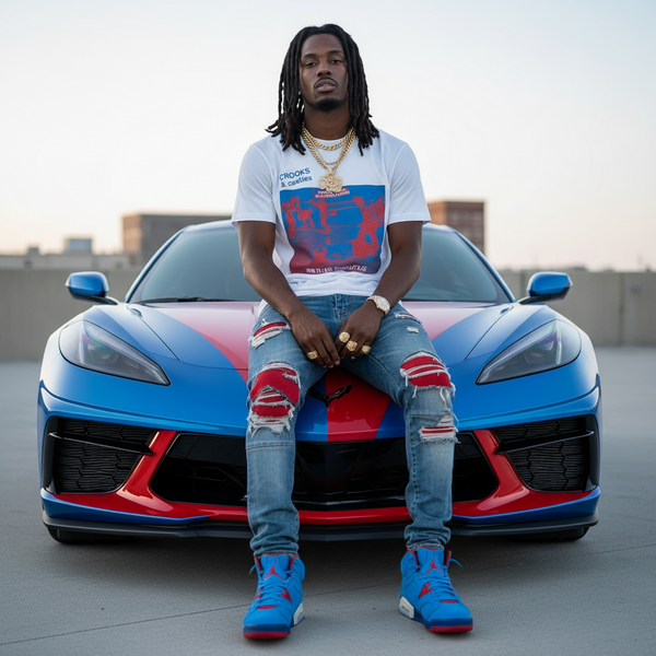 *CROOKS & CASTLES* (WHITE) ~NO PLACE FOR VACATION~ SHORT SLEEVE T-SHIRT