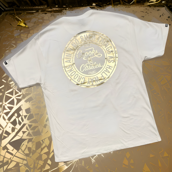 *CROOKS & CASTLES* (WHITE) ~HALF WAY CROOKS~ SHORT SLEEVE T-SHIRTS