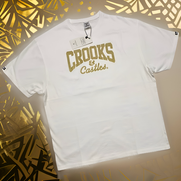 *CROOKS & CASTLES* (WHITE) ~CLASSIC LOGO~ SHORT SLEEVE T-SHIRT