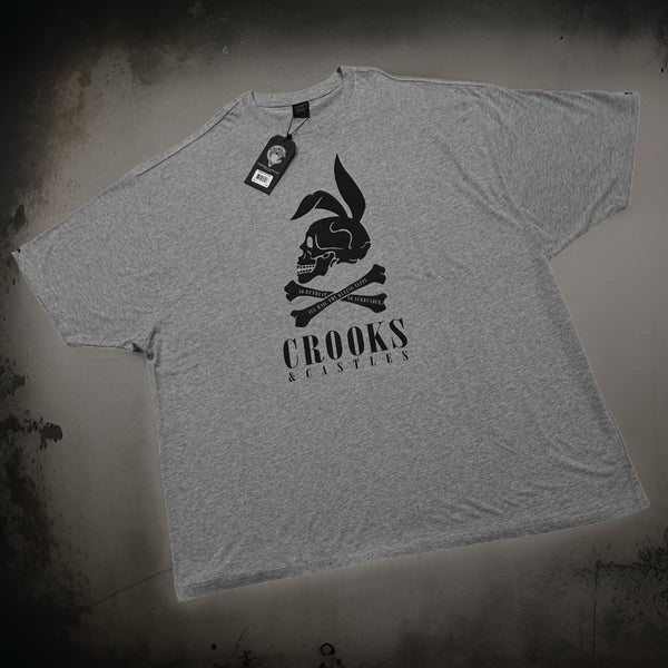 *CROOKS & CASTLES* (GREY) ~NO SURRENDER NO RETREAT~ SHORT SLEEVE T-SHIRTS