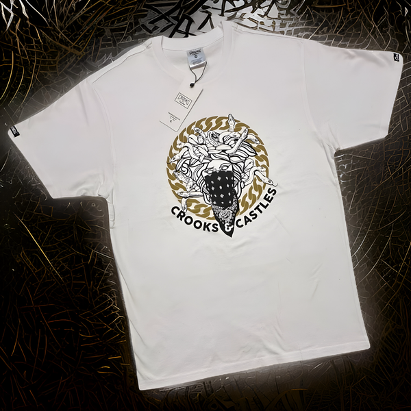 *CROOKS & CASTLES* (WHITE) ~BANDUSA CHAIN~ T-SHIRTS