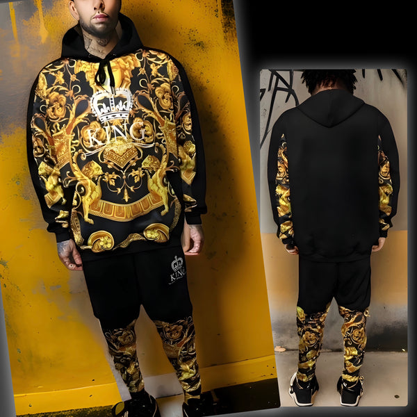^KING V3R$@C3^ LUXURY CUT & SEW SWEATSUITS FOR MEN (EMBROIDERED LOGO)