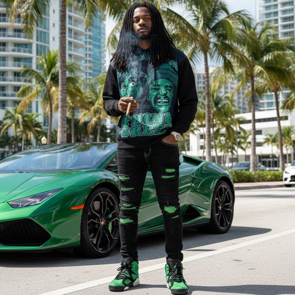 *THINK GREEN* CHEECH & CHONG~ PULLOVER HOODIES (BACK EMBROIDERY)