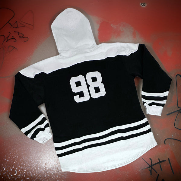 *THE NEXT ONE* JERSEY STYLE COTTON HOODIES (EMBROIDERED) (BLACK-WHITE)