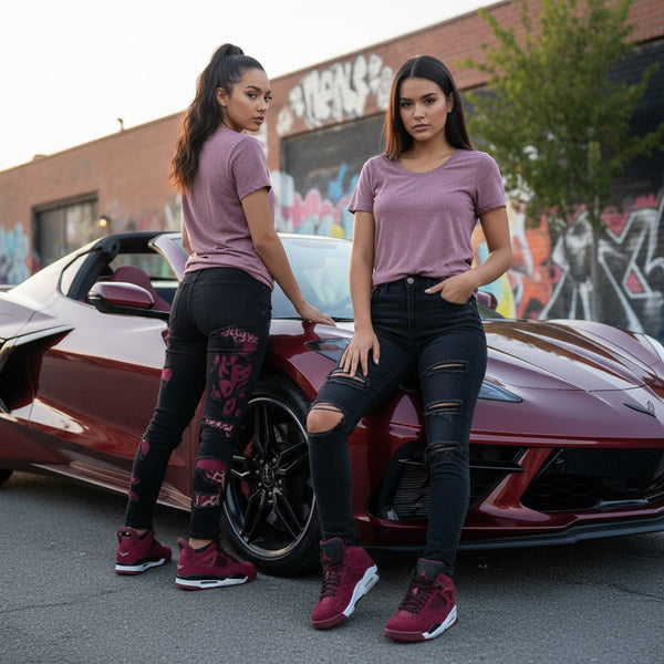 *BELLA CANVAS* (BURGUNDY) LIGHTWEIGHT T-SHIRTS FOR WOMEN