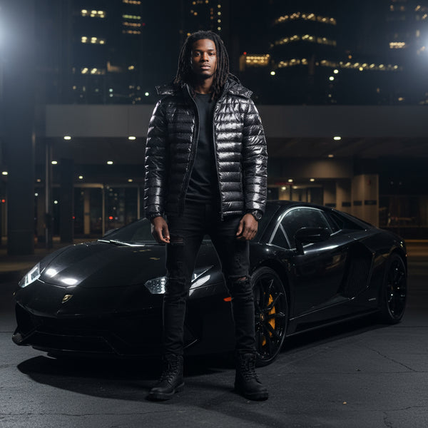 *IMPERIOUS* ~SNAKESKIN STYLE~ PUFFER COATS (90'S RETRO)