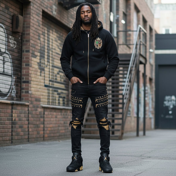 *FINALLY FAMOUS* (BLACK) ZIP UP HOODIES
