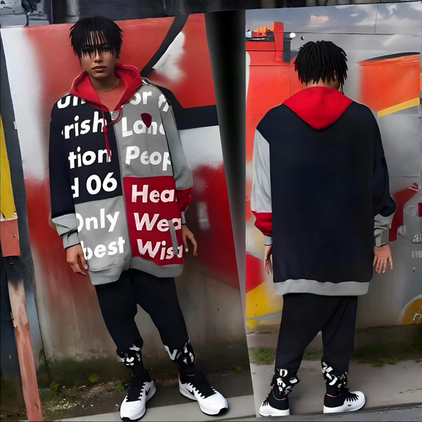 ^PARISH NATION^ (NAVY-MULTI) FULL ZIP UP HOODED SWEATSUITS (BIG & TALL)