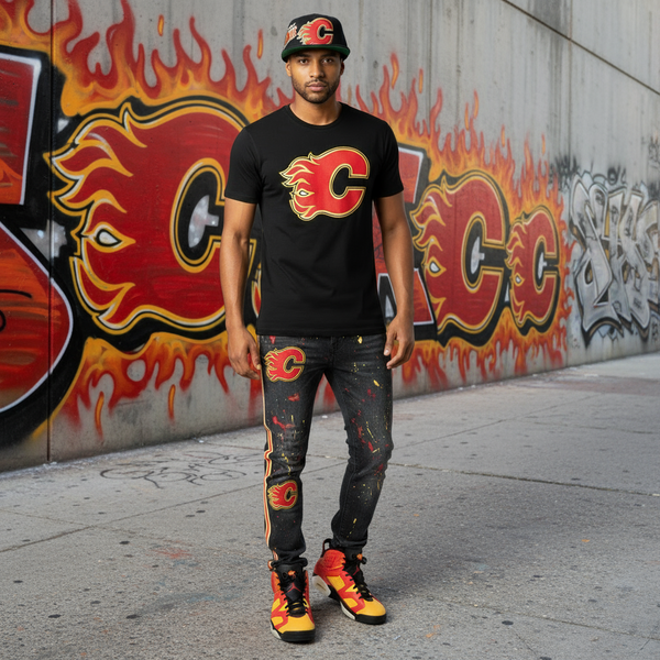 *Calgary Flames* snapback hats by Mitchell & Ness