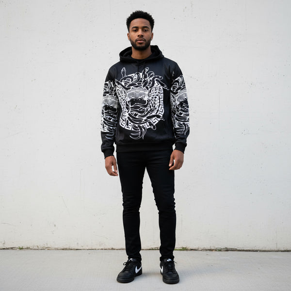 *C&C* (BLACK) PULLOVER HOODIES (FLEECE LINED)